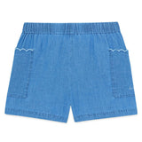BONTON Clovis Frill Pocket Shorts - Chambray