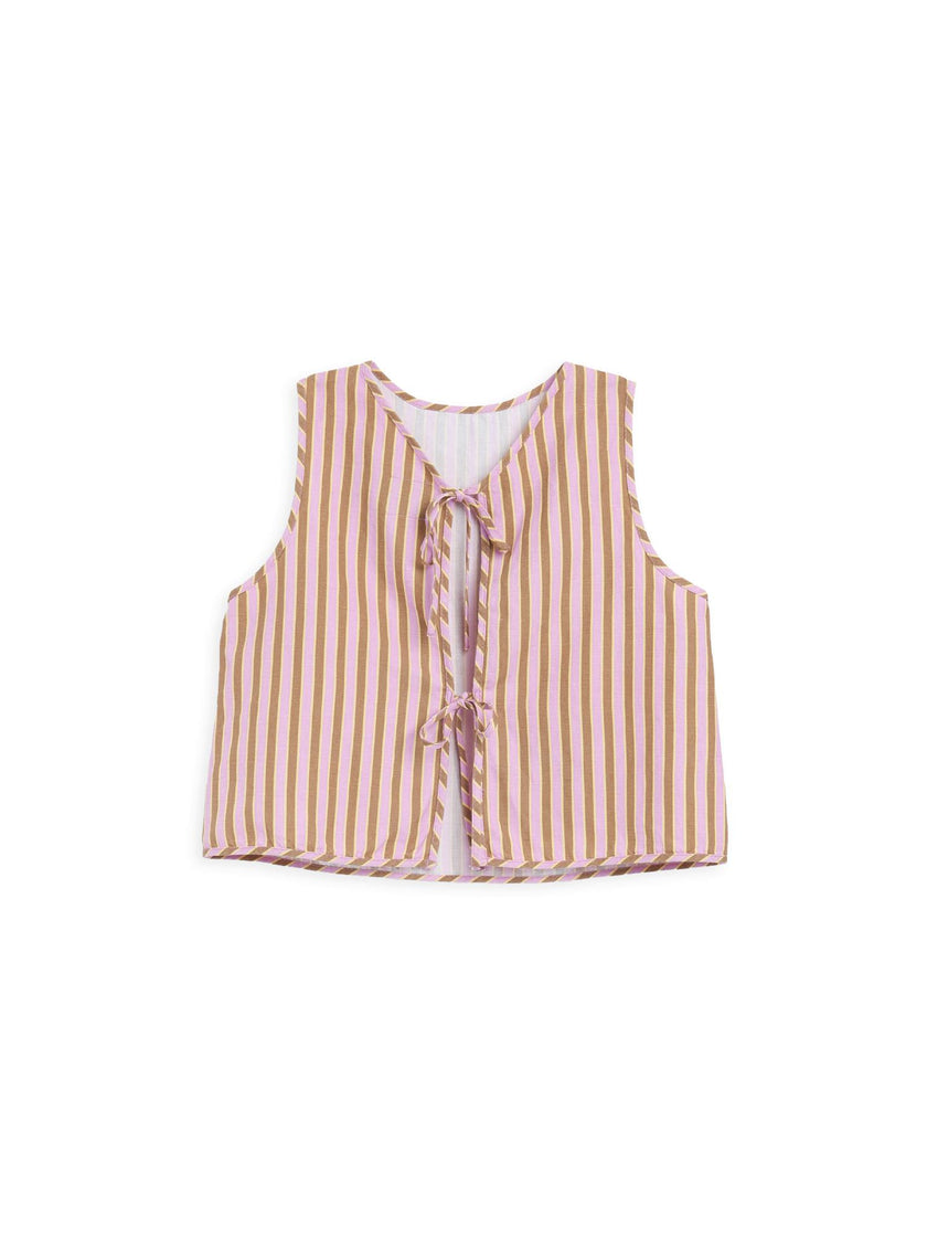 women's linen top  - blush stripes