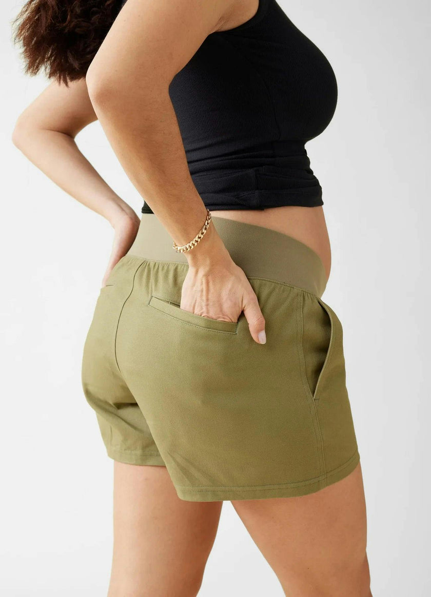 Soft Cotton Utility Maternity Shorts