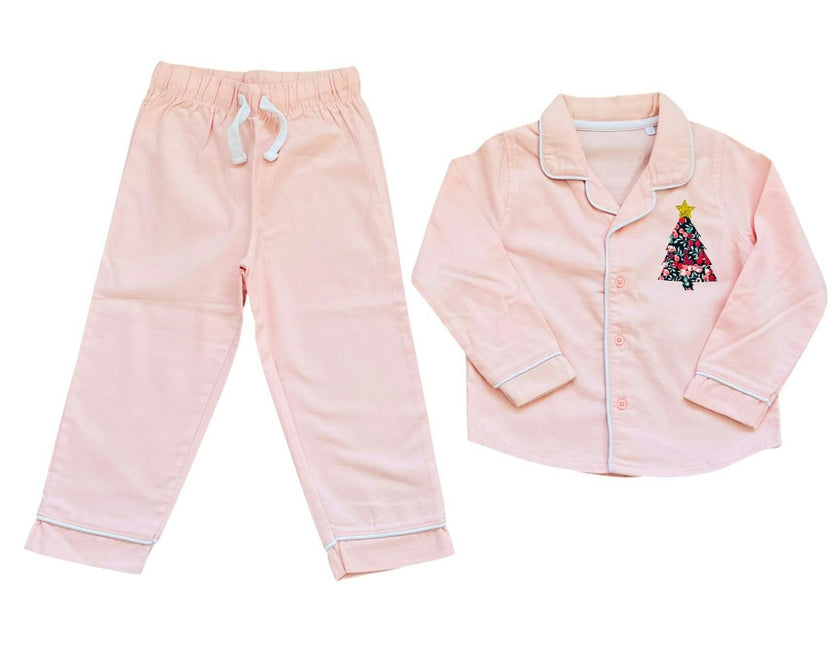 Liberty of London children's Christmas tree classic pyjamas - pink