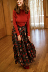 Vanessa Skirt in Moody Christmas Flora