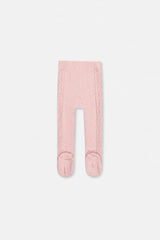 Baby Knit Textured Tights Dusty Pink
