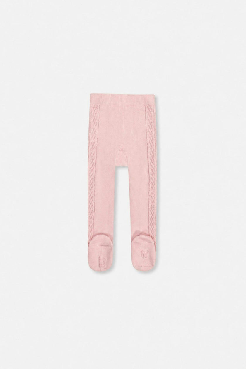 Baby Knit Textured Tights Dusty Pink