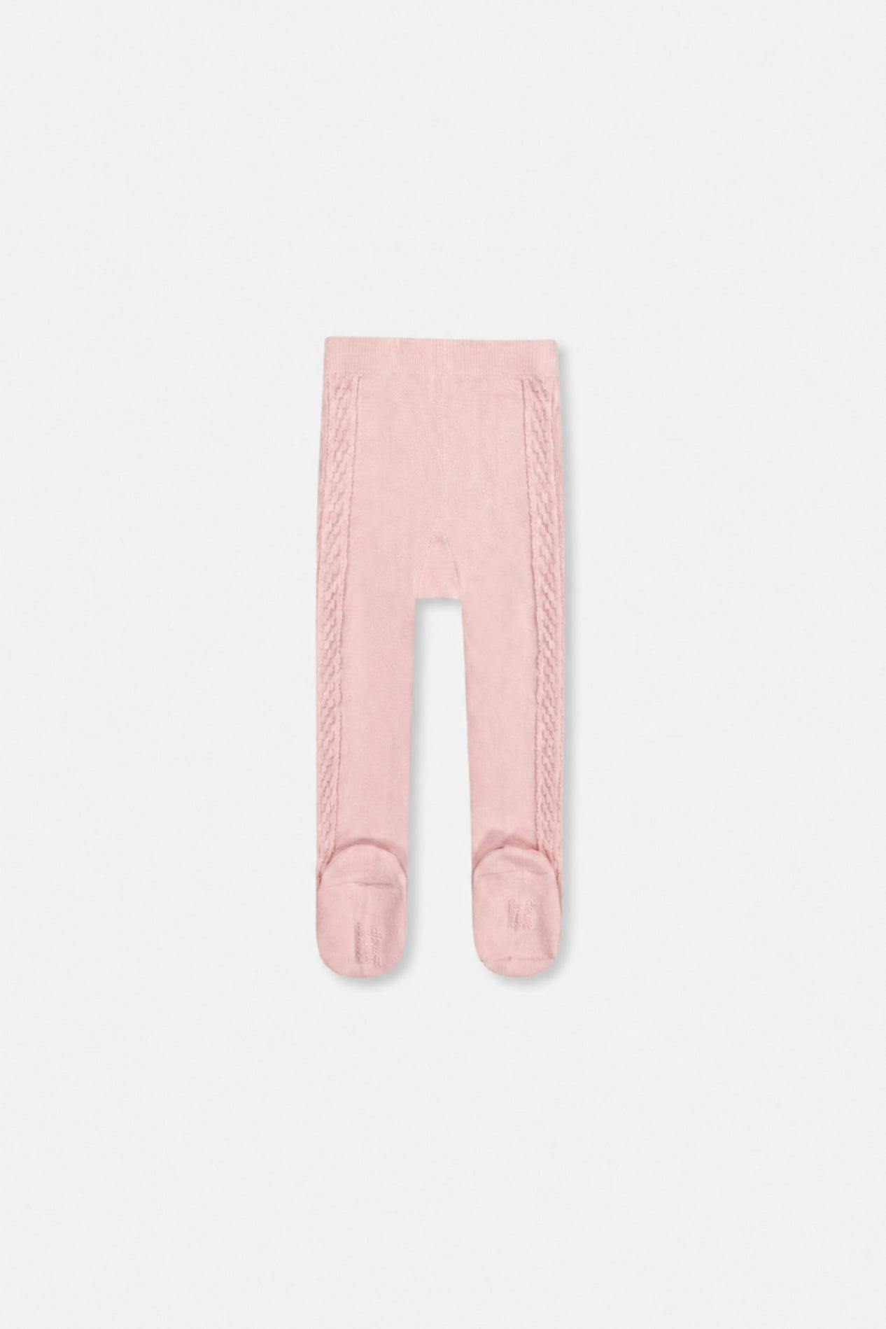 Baby Knit Textured Tights Dusty Pink