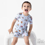 Vintage Suitcases Bamboo Kids Pajama Short Set