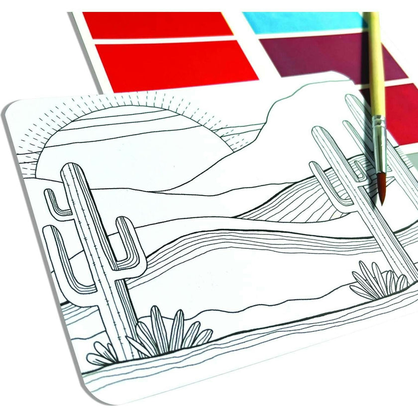 Scenic Hues DIY Watercolor Postcard Art Kit - Desert Getaway - 8 Cards
