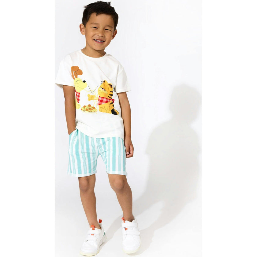 Blue Stripes Bamboo Terry Kids Daywear Shorts