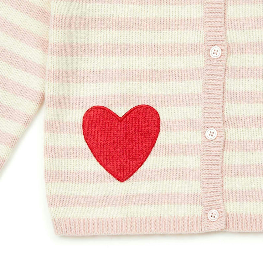 BONTON Madeleine Rose Heart Pocket Cardigan