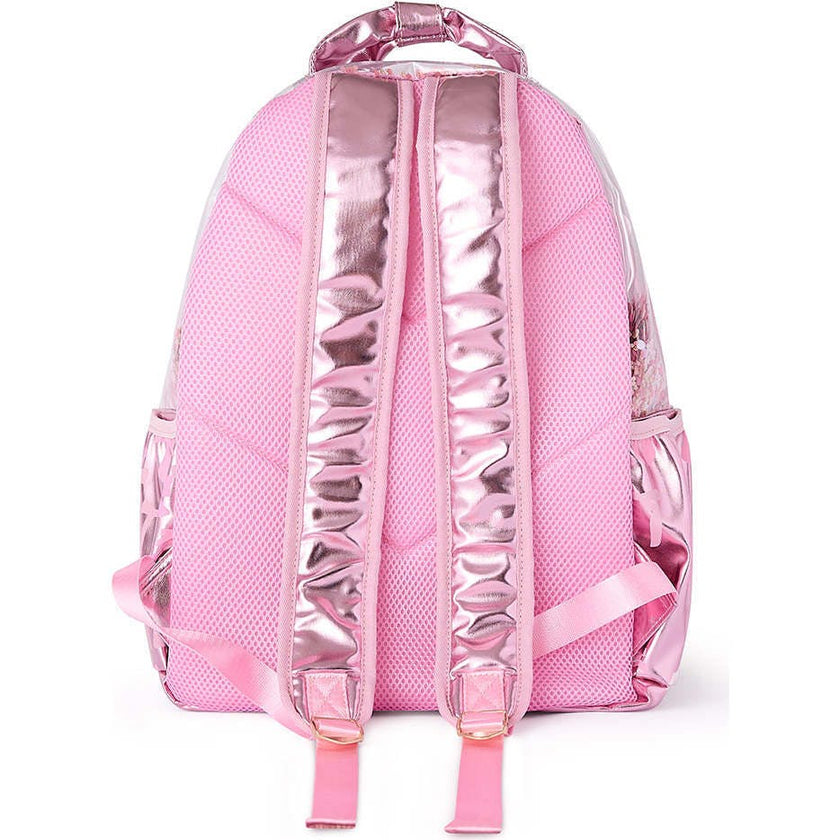 Pink Bow Confetti Clear Backpack by Packed Party | 17" Cute Backpack for Adults