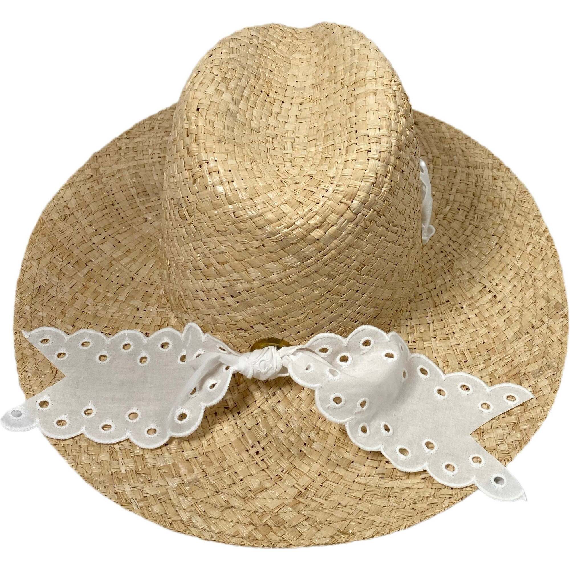 Women'S Oleander Antique Eyelet Lace Ribbon Sun Hat