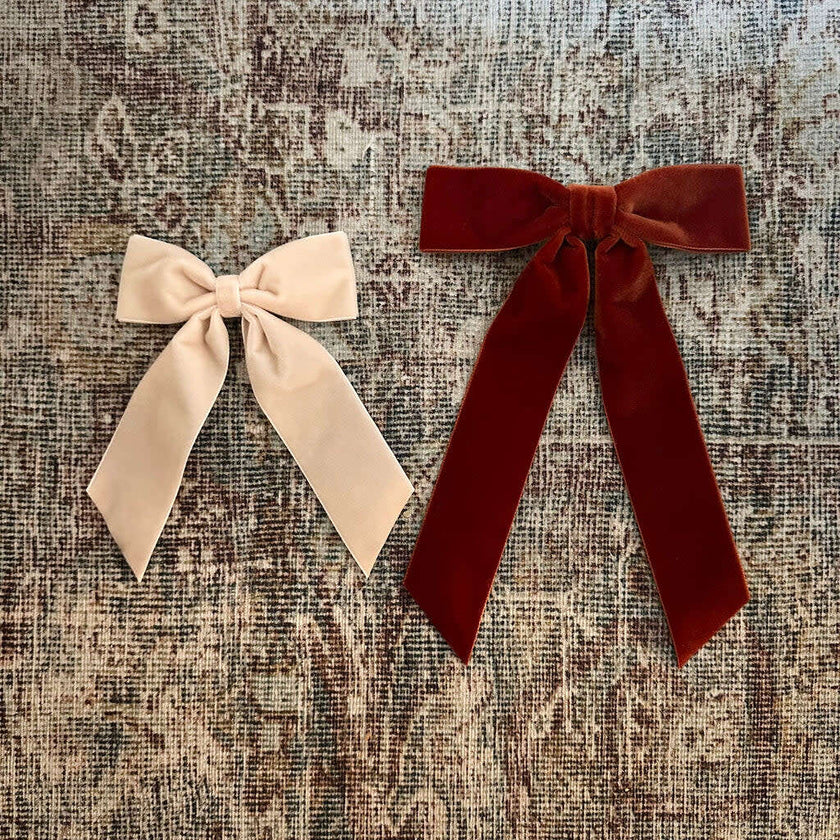 Mademoiselle Velvet Bow, Red