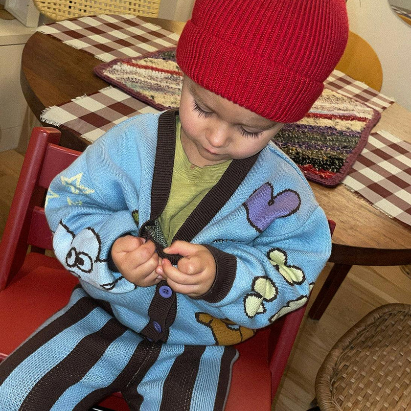 children's cotton cardigan - fun icons