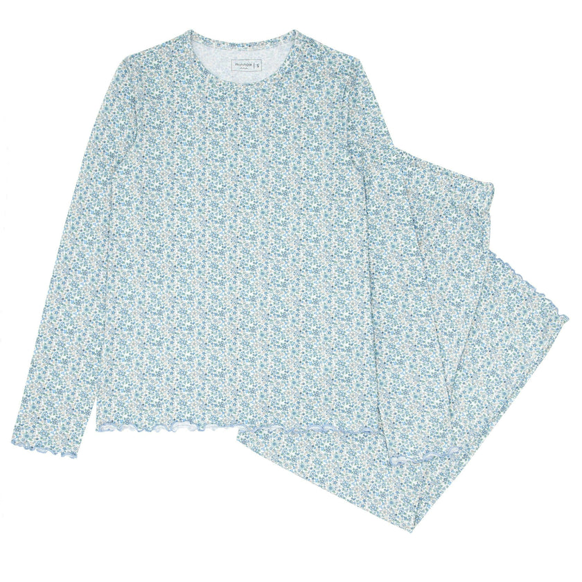 Women's Slate Floral Pima Pajamas Set