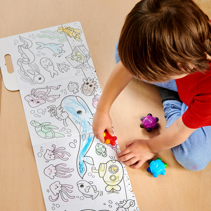 Color Burst Crayons - Easy Grip - 18 Colors - Set of 3