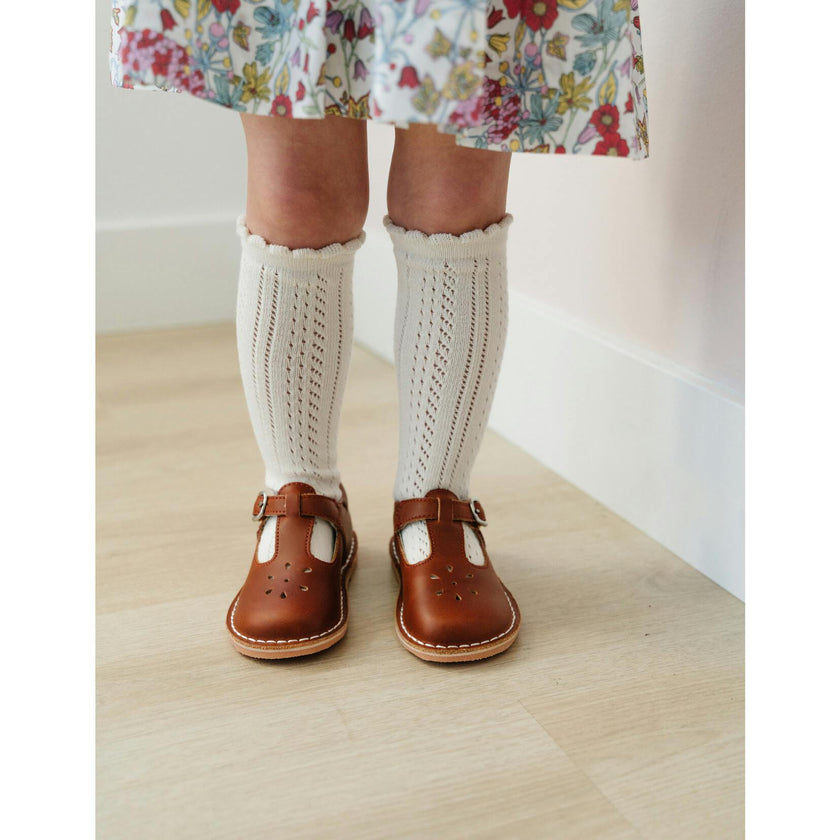 Joy Waxed Leather T-Strap Mary Jane