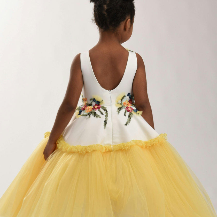 Yellow Aquino Floral Garden Dress