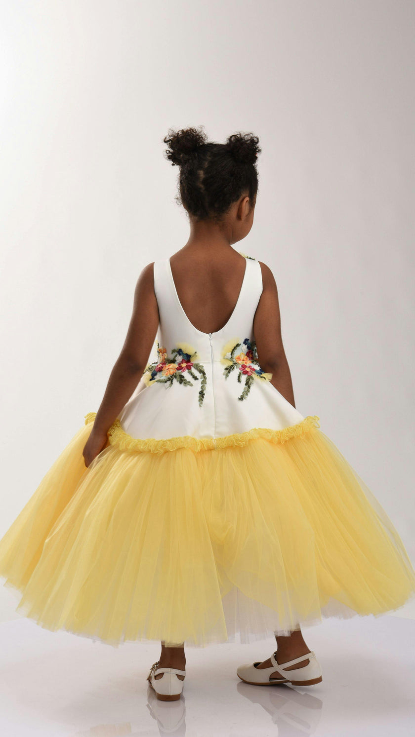 Yellow Aquino Floral Garden Dress