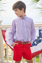 Button Down Shirt - Patriotic Plaid