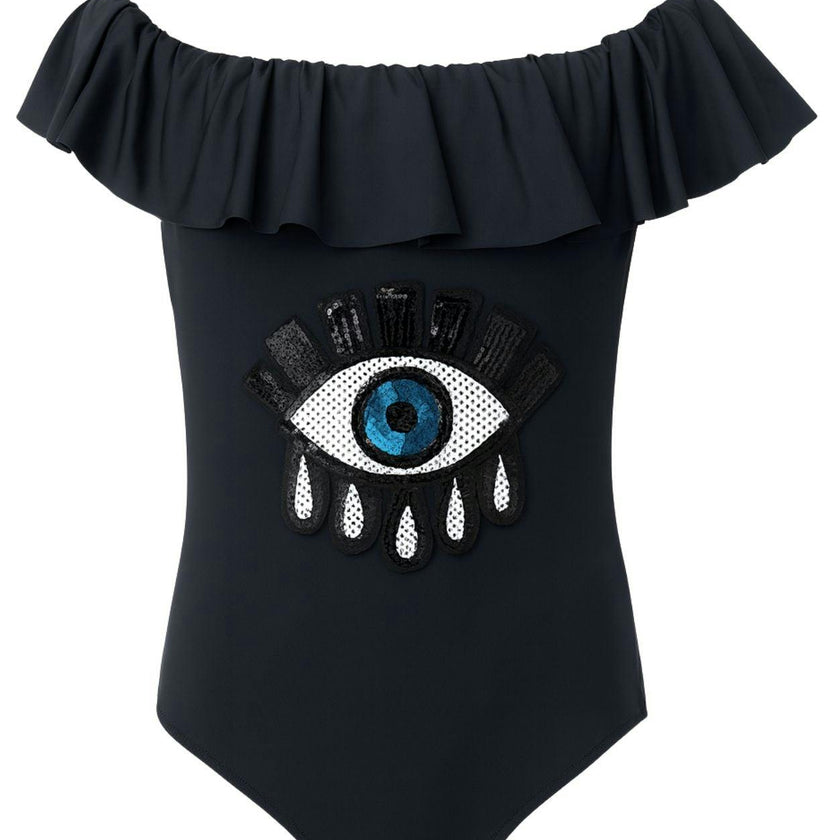 Black Sequin Eye Swimsuit