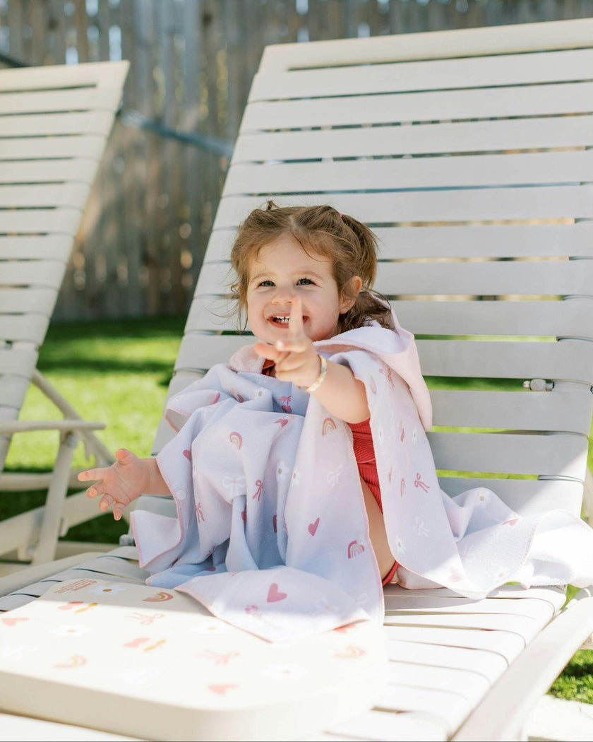 Kids Hooded Beach Poncho - Quick Dry Pool & Swim Towel