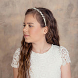 Halo Luxe Crystal Satin Headband - Ivory