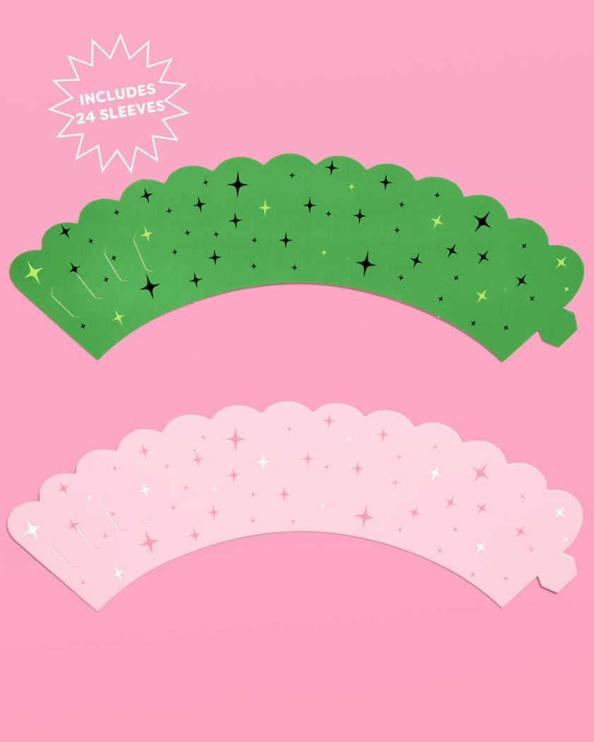 Emerald City Cupcake Set - 24 sets of liners + toppers