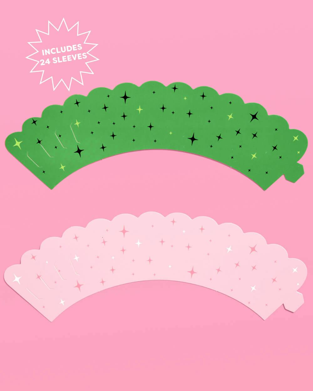 Emerald City Cupcake Set - 24 sets of liners + toppers