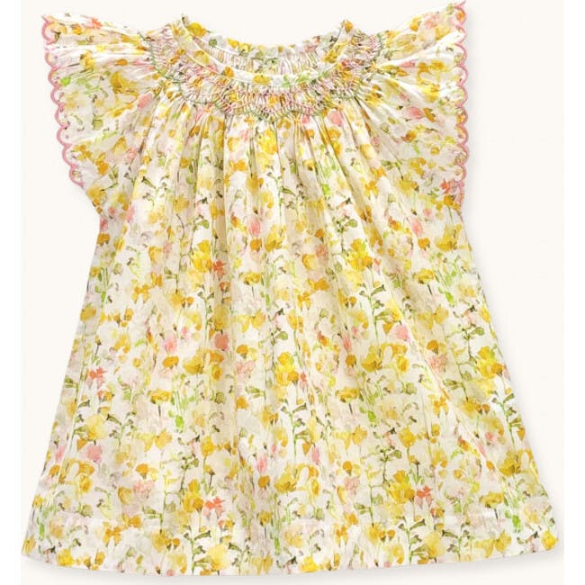 Baby Dress Gabrielle Hand-Smocked In Liberty Inky Fields, Florals