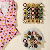 Womens Short Bamboo PJ Set - Pink Cupcakes