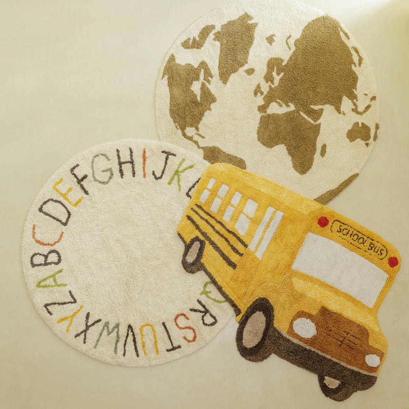 Washable Rug School Bus