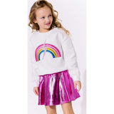 Hot Pink Metallic Leather Skirt