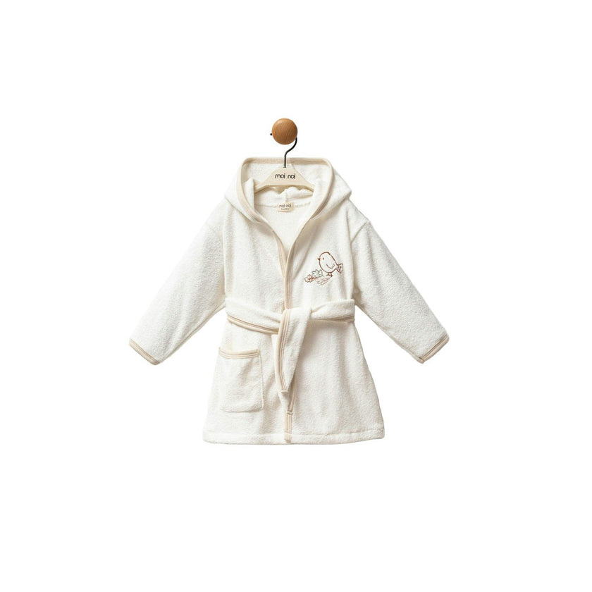 Beige Autumn Bird Robe