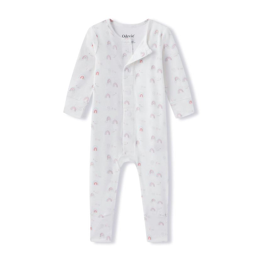 Bamboo Magnetic Footie Pajama - Arc en ciel