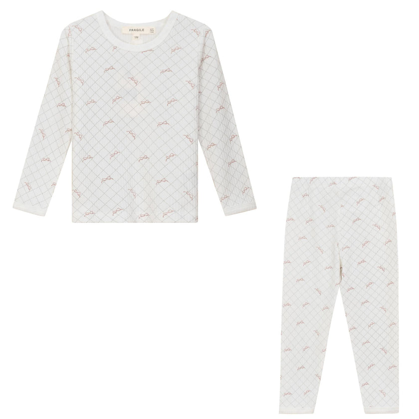 Mesh Print 2Pc Set White/Blossom
