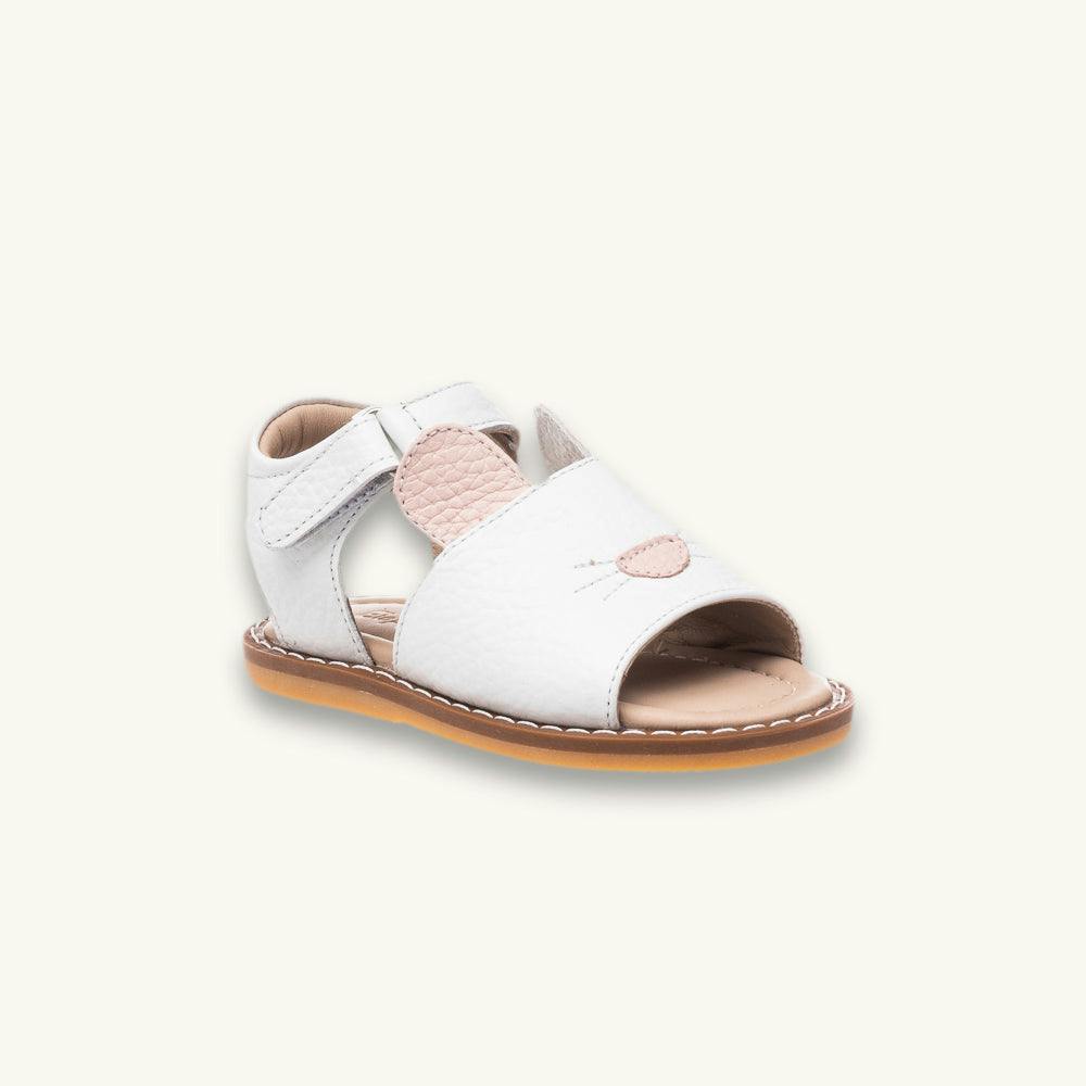Toddler Bunny Sandal | White Leather