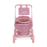 Olivia's Little World Baby Doll Glitter Pink Pram with Cover
