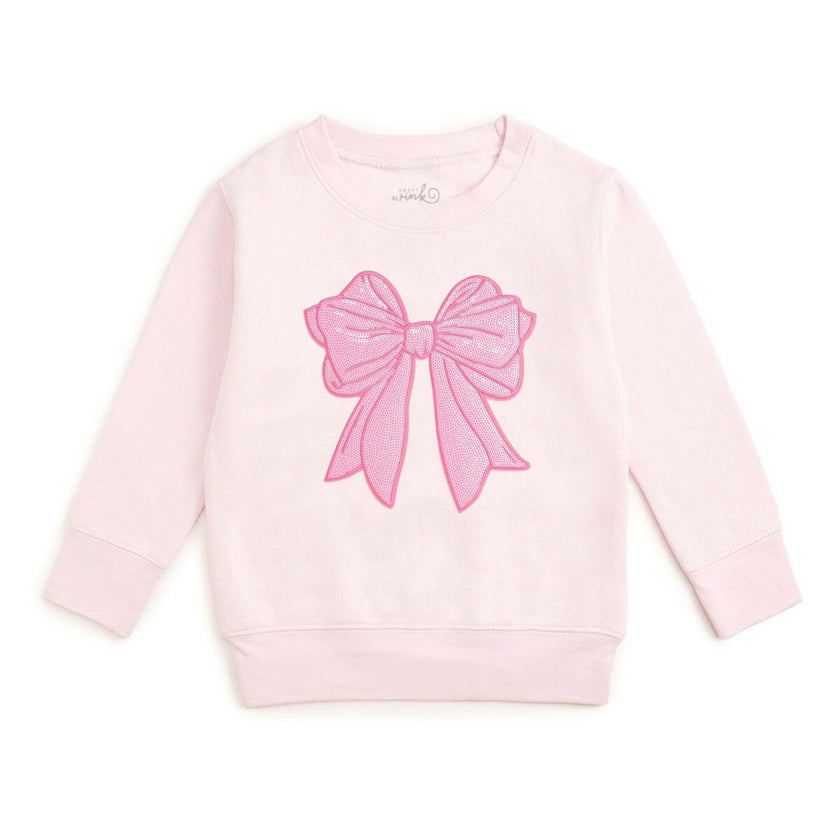 Pink Bow Sequin Patch Sweatshirt