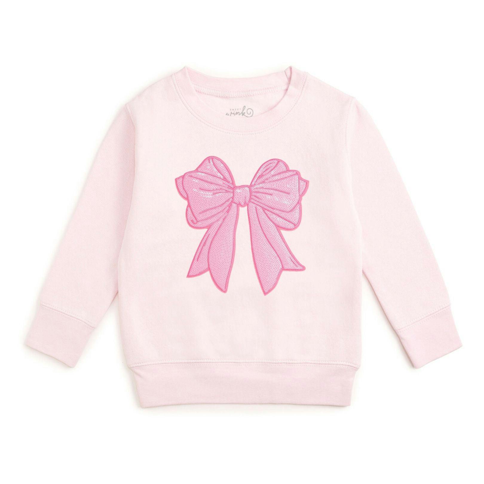 Pink Bow Sequin Patch Sweatshirt