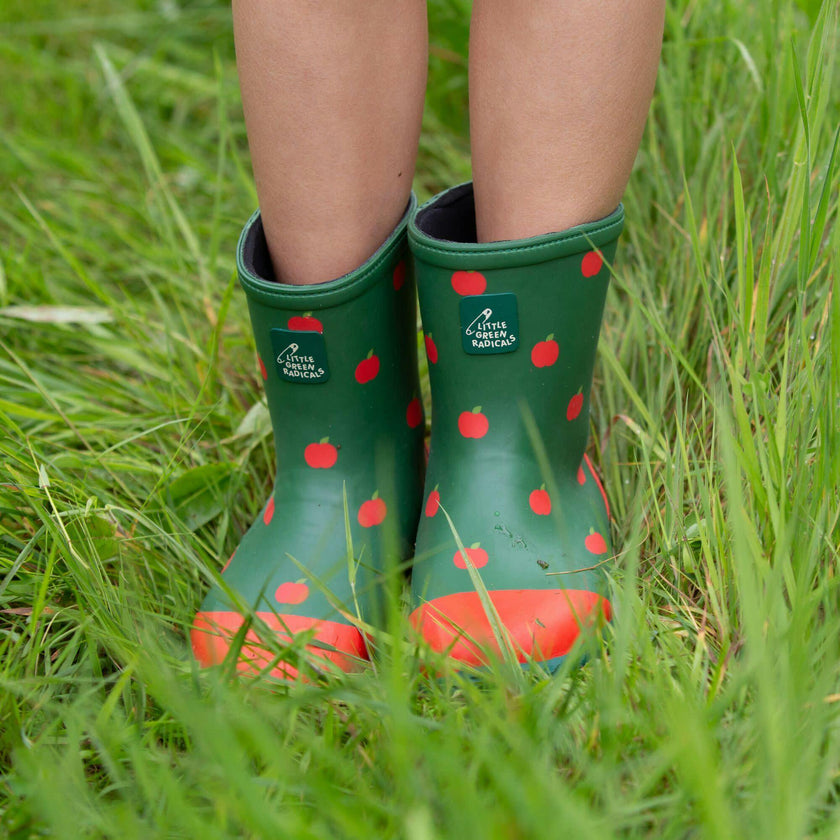 Wellington Classic Calf Length Round Toes Waterproof Boots, Green