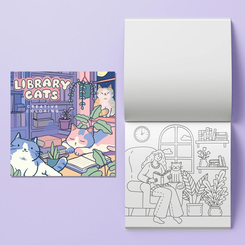 Art Maker: Cololoring Kit - Library Cats