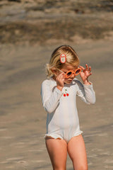 L/S Cherry Swimsuit in Blue Striple