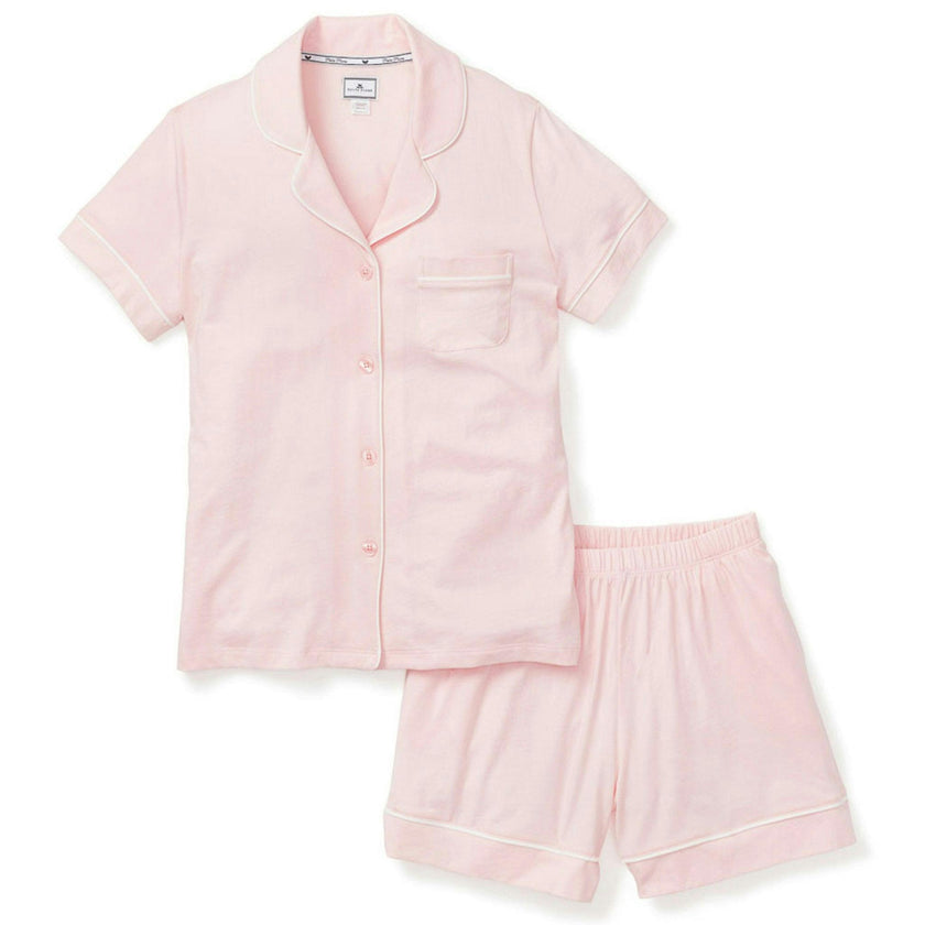 Women's Pima Short Sleeve Short Set in Pink