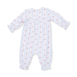 Anna Floral Stripe - Smocked Long Sleeve Romper
