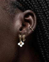 Flower Earrings - Cassia Hoops Mother of Pearl