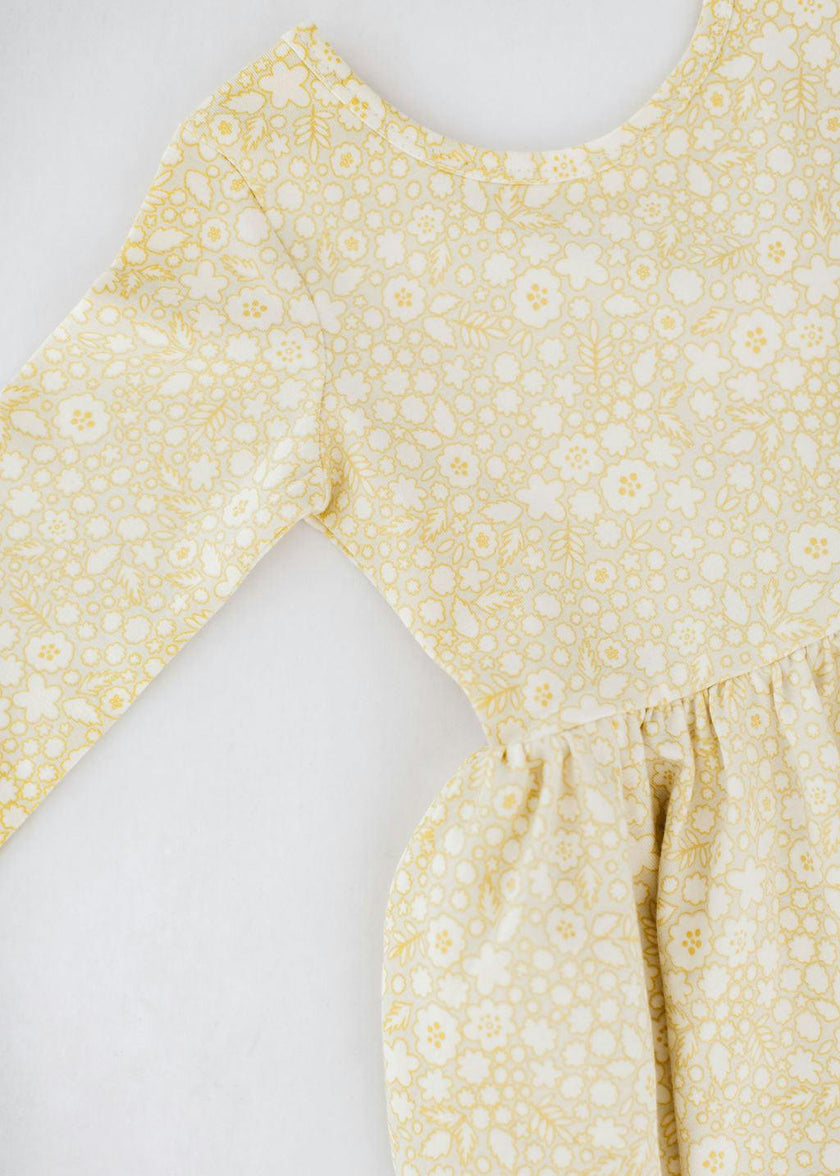 3/4 Sleeve Twirl Dress in Buttercup