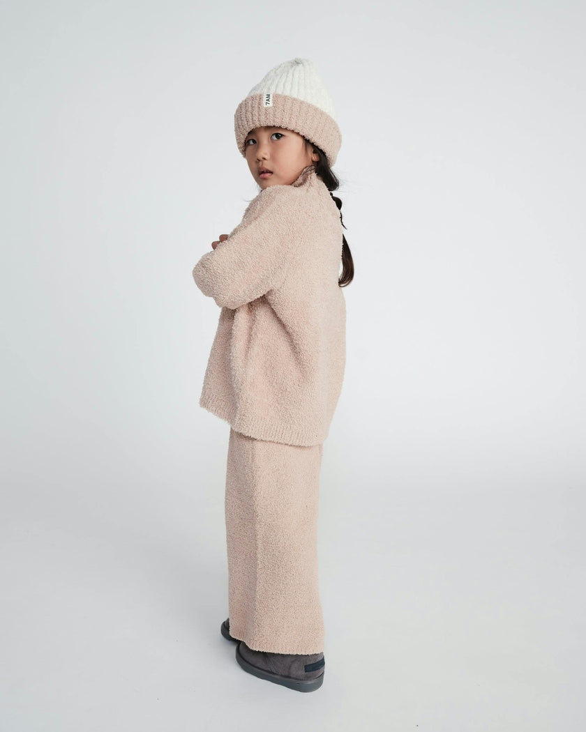 Two-Tone Ribbed Beanie • Fuzzy