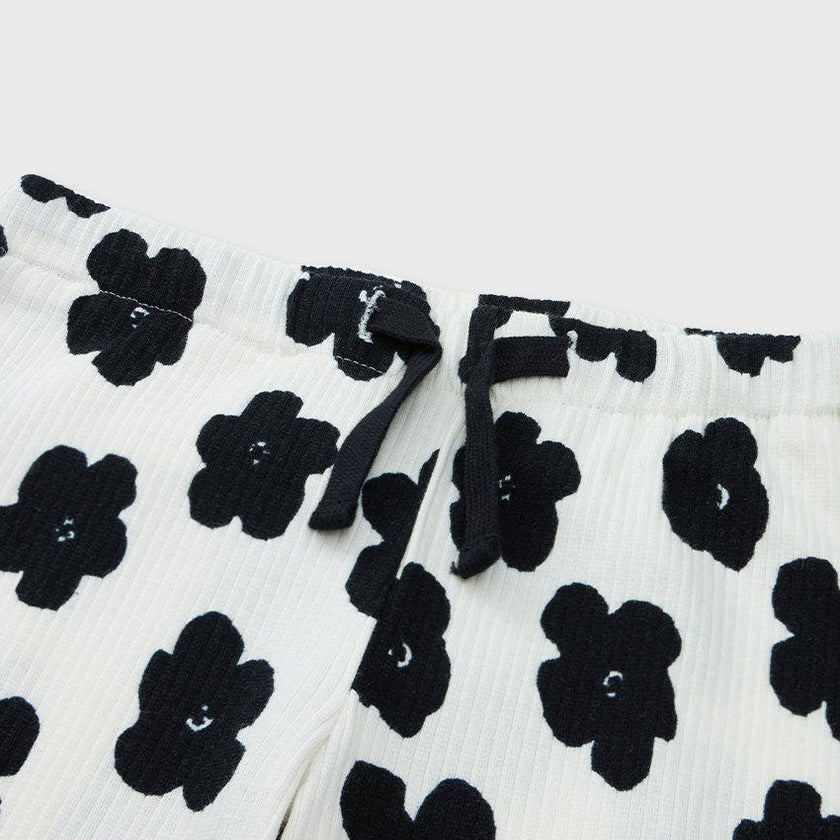 Organic Cotton Slim Flare Ribbed Pant