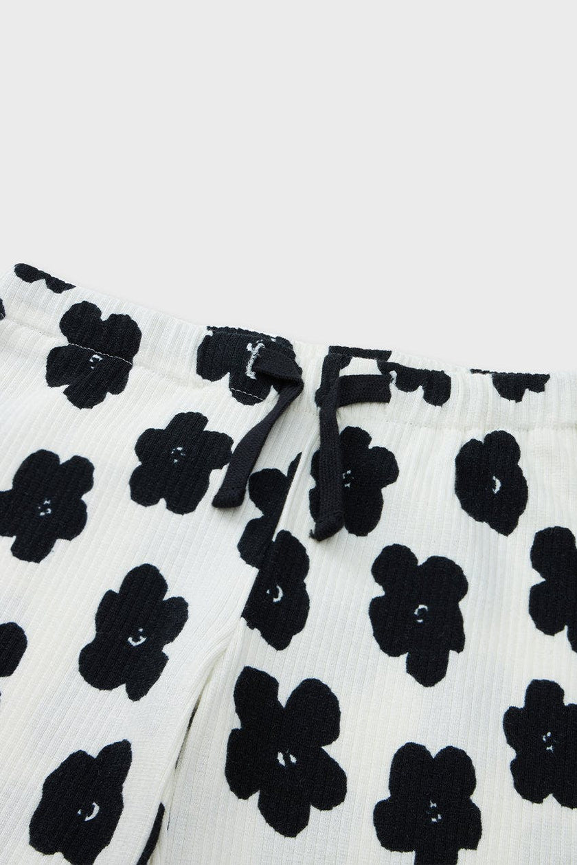 Organic Cotton Slim Flare Ribbed Pant
