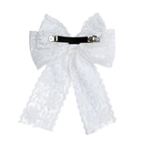 White Floral Lace Ribbon Hair Clip