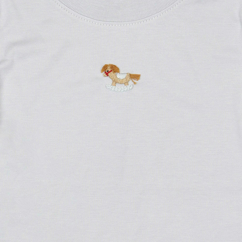 Pima Embroidered Pajama Set in Rocking Horse